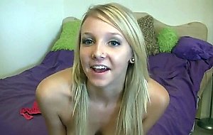 Sweet beautiful blonde teen teasing webcam