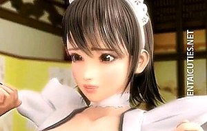 Busty 3d hentai maid squirts milk