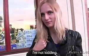 Blonde amateur fucked by fake agent with huge dick