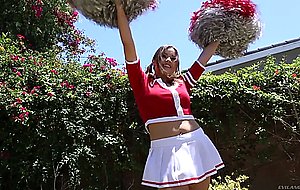Nasty anal threesome with the adorable cheerleader 