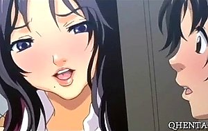Hentai babes cumming in locker room threesome