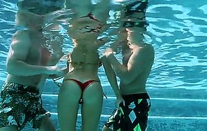 Samantha saint stroking two dicks underwater
