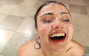 Teen adria rae gets many loads on her face