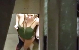White girl sucks black guy at concert
