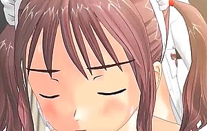 Teen animated maid sucks dick