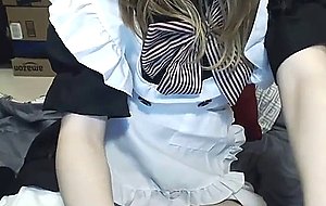 Cute petite teen rubs pussy on webcam