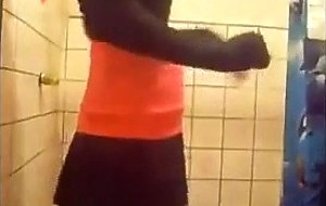 Trap lover masturbating in the bathroom