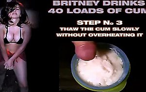 Britney Drinks 40 Loads Of Cum
