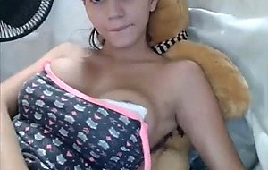 Very gorgeous tranny jerking her fat cock on cam