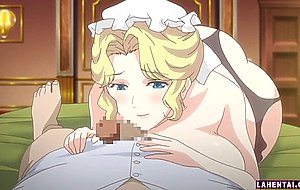 Huge titted blonde hentai maid