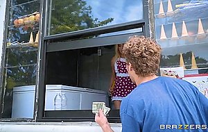 Guy is peeping jade amber masturbating in the ice cream truck
