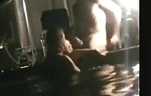 Partygirl gets spitroasted in the pool