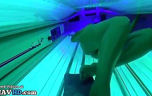 Huge boobs japanese has sex in tanning bed