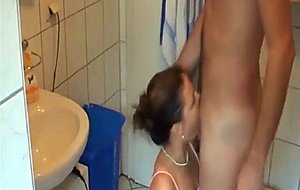 Energizing morning sex in the bathroom