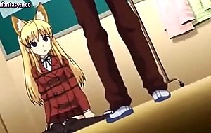 Teen anime blondy takes big dong
