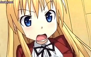Teen anime blondy takes big dong
