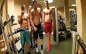 Amateur hunks jerk off race