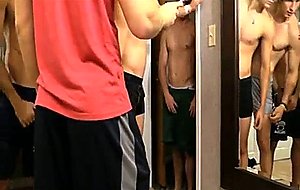 Amateur hunks jerk off race