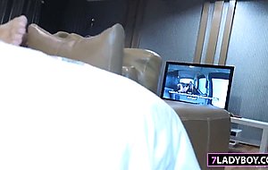 Two ladyboys two lucky guys bj