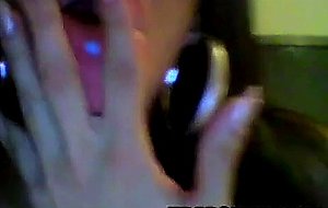 Hot hispanic girl in lingerie jerks and cums