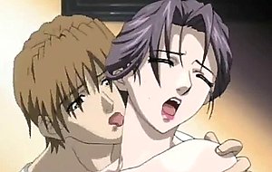 Horny anime milf takes teen cock
