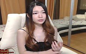 Korean horny readhead camgirl bates in lingerie
