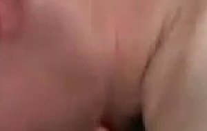 Naked honey teen gets gangbanged on bed