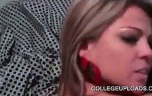 Hot college blonde eating dick in pov style