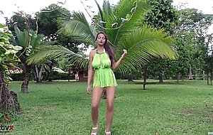 Sexy big tit latina teen dancing bikini