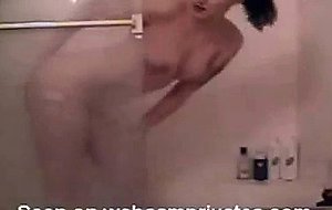 Girl masturbating at shower