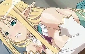 Excited anime blonde fucked intense from back squirts loads
