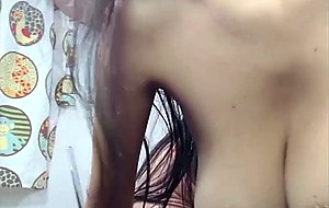 Milk filled natural breasts with amazing areolas - gorgeous latina with long hair