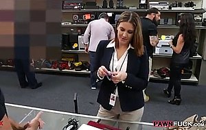 Hot and big boobs business lady fucked in the pawnshop