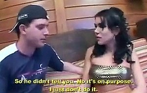 Busty ts brunette takes him from behind