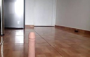 Horny colombian sissy rides a sex toy