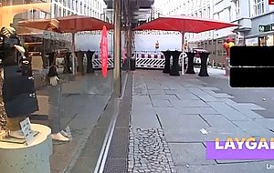 Mom and anal plug in public 