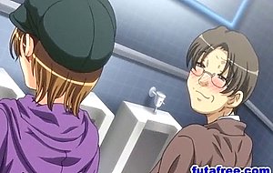 Hentai girl with vibrator fucks in toilet