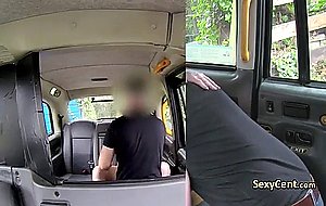 Taxi driver nailed babes ass hole on backseat