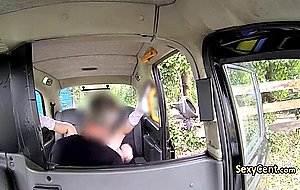 Taxi driver nailed babes ass hole on backseat
