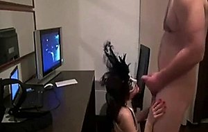 So honey wife in mask fucks and gets jizzed