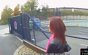 Pov redhead cocksucking outdoors   