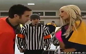 Puma Swede flashes her titties and wins the hockey game