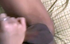 Redhead ladyboy wanking
