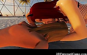 3D Shemale Sex Game Ends with Facial