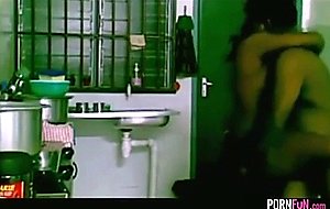 Indian teen fucks her bf in the kitchen