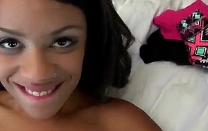 Pretty black ex girlfriend fucked flat on her back