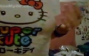 Petite girl films herself after school