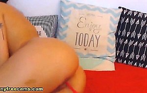 Busty brunette opens legs live on cam 