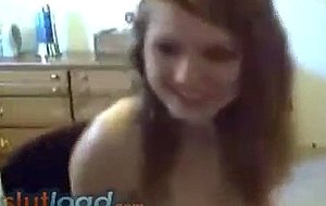 Teen playing with vibrator recorded on cam