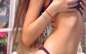 Brunette Intimate Bedroom Striptease And Naughty Show